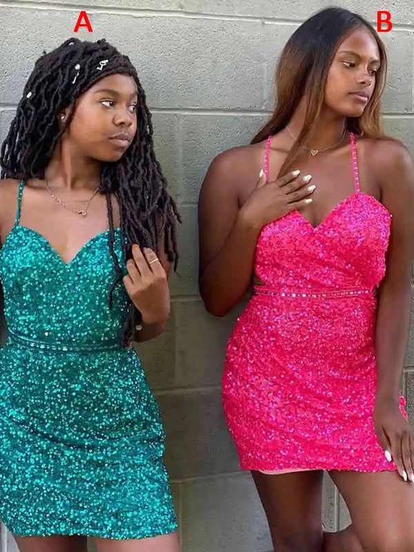 Vestidos cortos/mini sin mangas con escote en V y corte tubo/columna